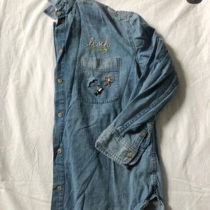 Denim button up